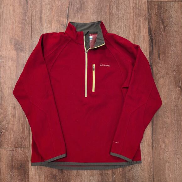 Columbia Omnitech Men's Medium Half Zip Sweater Hiking Outdoor Warm Fleece - Picture 1 of 6